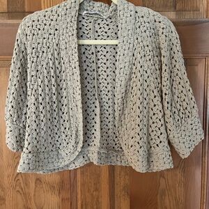 American Rag Beige Crochet Lace Shrug size 1X